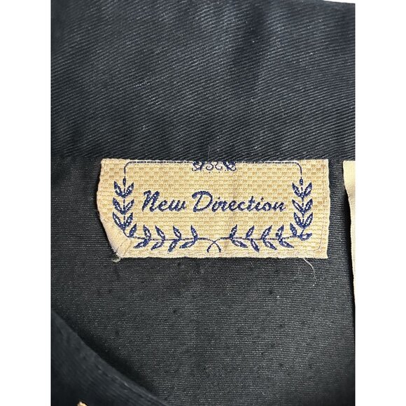 Black & Gold Floral Embroidered Button-Up Jacket By New Direction - Womens Size - Picture 6 of 9